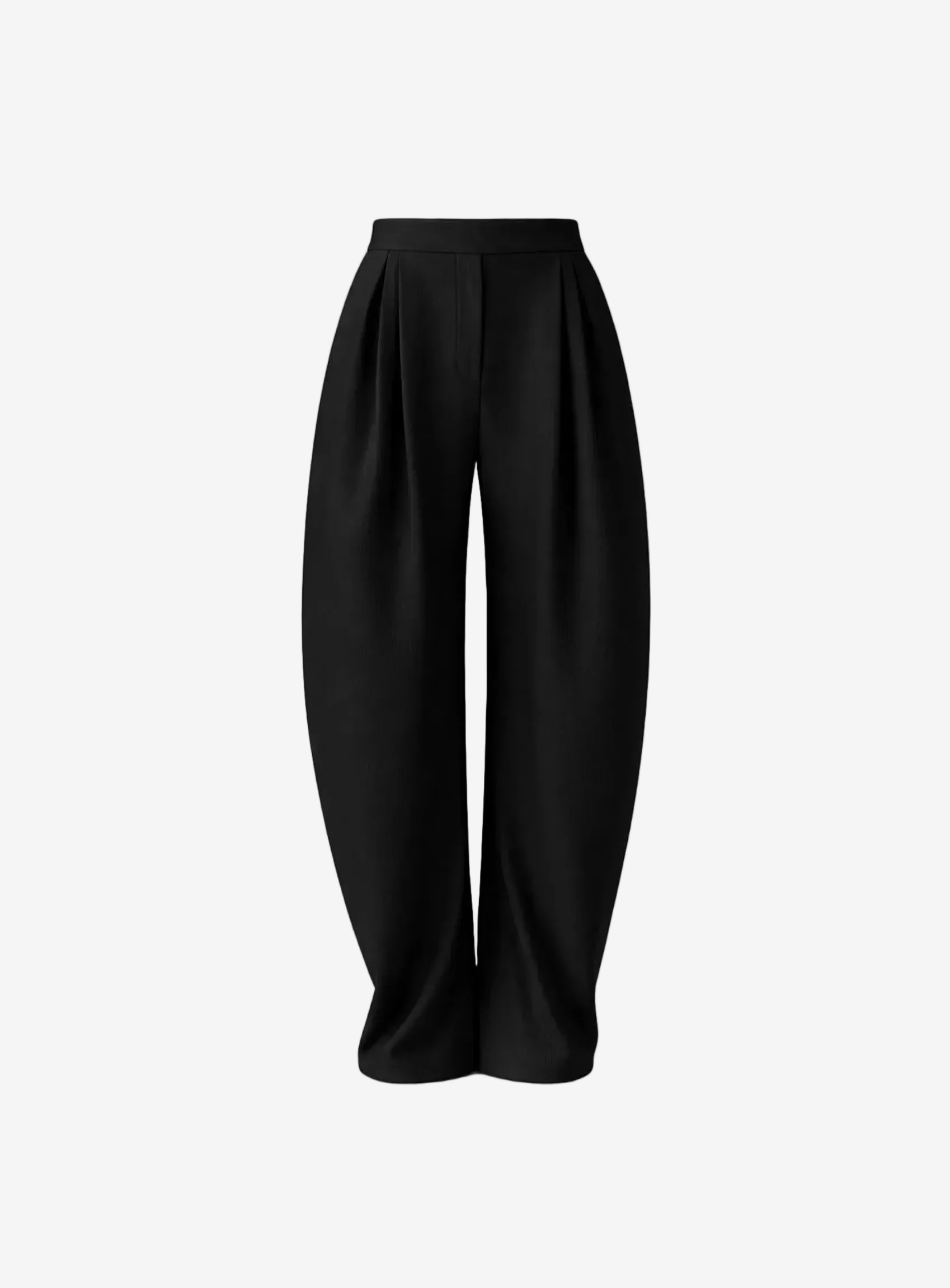 Black wide-leg pants on a white background